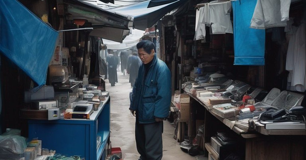재래시장 끝자락의 레트로 게임기