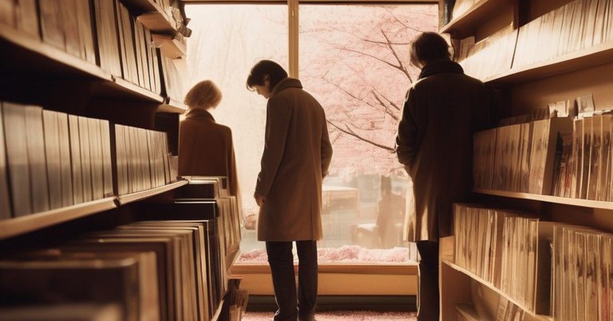 지는 꽃잎과 낡은 LP